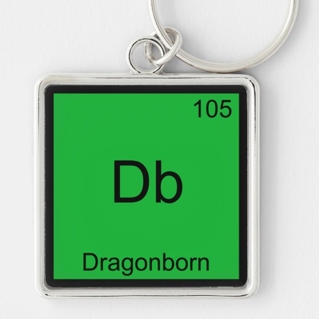 Db - Dragonborn Funny Chemistry Element Symbol Tee Key Ring (Front)