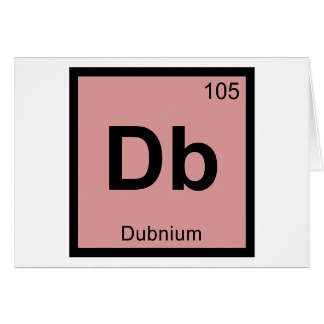Db - Dubnium Chemistry Periodic Table Symbol (Front Horizontal)