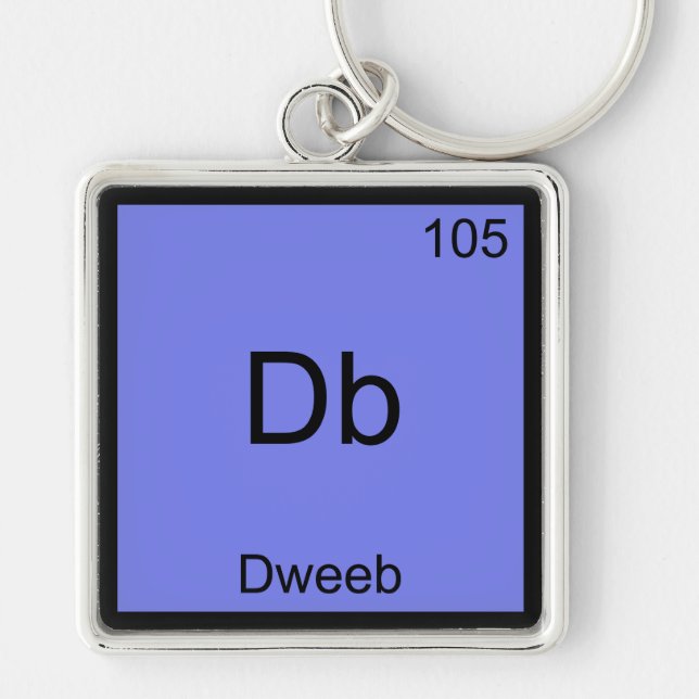 Db - Dweeb Funny Chemistry Element Symbol Tee Key Ring (Front)
