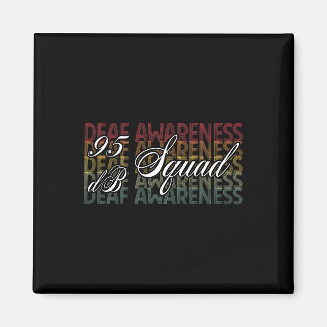 Db Squad Hand Sign Language Hearing Loss Awareness Magnet (Front)
