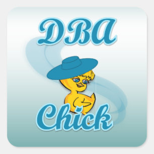 DBA Chick #3 Square Sticker