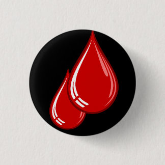 DBA UK Round Pin Badge - Blood Drops & Black
