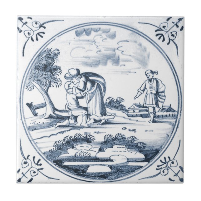 DBT07 Delft Biblical Design Ceramic Tile (Front)