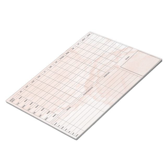 DBT Dairy Card Notepad - 40 Sheets Pink (Angled)