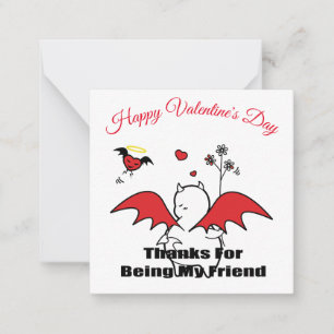 DBY with friends Hearty Happy Valentine's Day Note Card