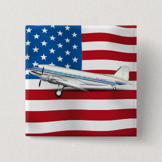 DC-3 15 CM SQUARE BADGE