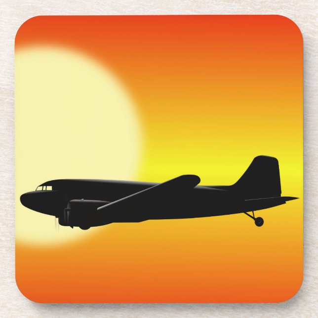 DC-3 passing sun. Coaster (Front)