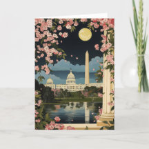 DC Capitol Building Christmas Tree Card - Vintage