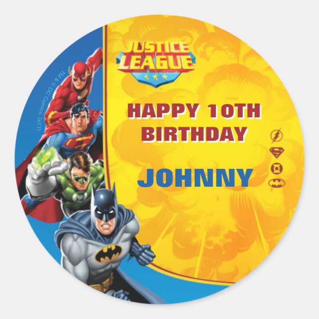 DC Comics | Justice League - Birthday Classic Round Sticker (Front)
