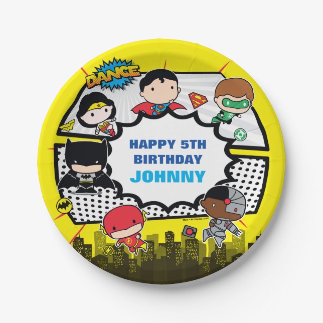 DC Comics | Justice League - Chibi Birthday Paper Plate (Front)