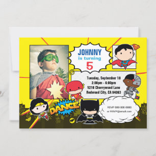 DC Comics   Justice League - Chibi Birthday Photo Invitation