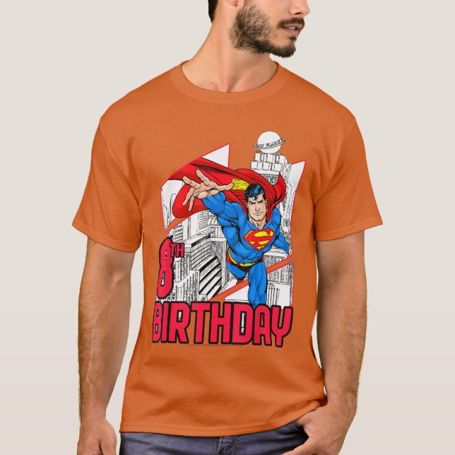 DC Comics Superman 8th Birthday funny T-Shirt (Front)
