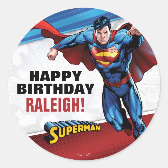 DC Comics | Superman - Birthday Classic Round Sticker (Front)