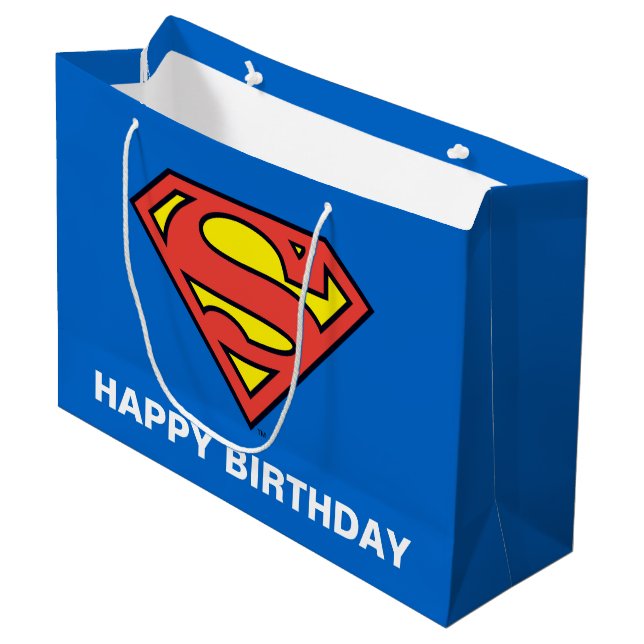 DC Comics | Superman | Classic Logo Large Gift Bag (Front Angled)