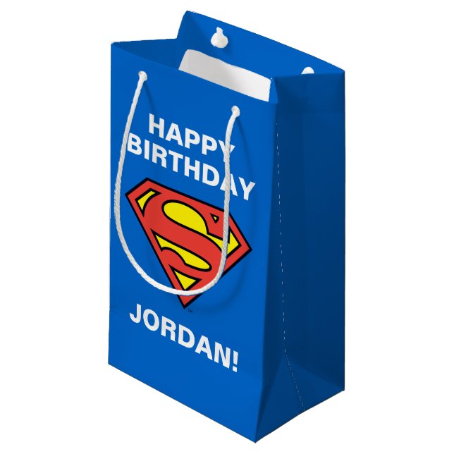 DC Comics | Superman | Classic Logo Small Gift Bag (Front Angled)