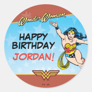 DC Comics   Wonder Woman Birthday Classic Round Sticker