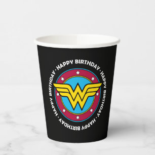 DC Comics   Wonder Woman Circle & Stars Birthday  Paper Cups