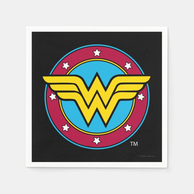 DC Comics | Wonder Woman Circle & Stars Logo Napkin (Front)