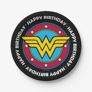 DC Comics   Wonder Woman Circle & Stars Logo Paper Plate