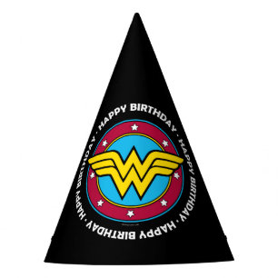 DC Comics   Wonder Woman Circle & Stars Logo Party Hat