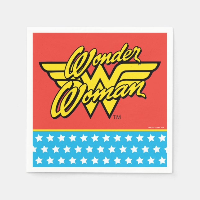 DC Comics | Wonder Woman Logo | Happy Birthday Napkin (Front)