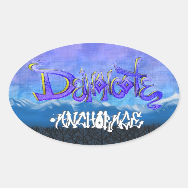 DC Graffiti Oval Sticker (Front)