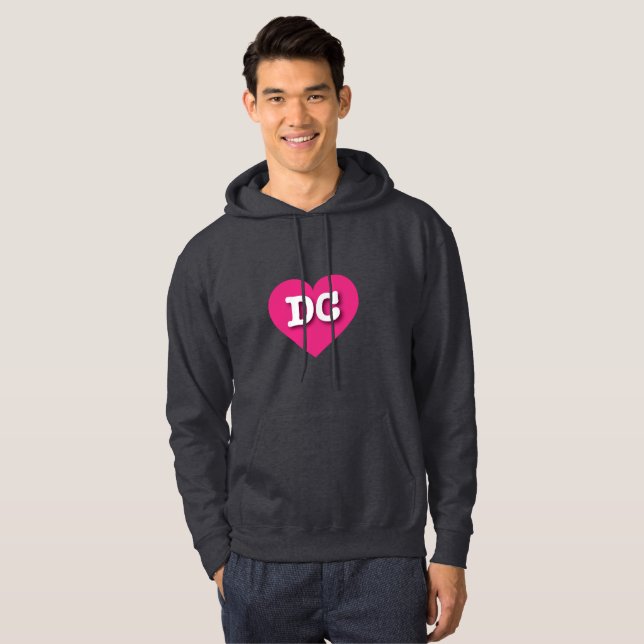 DC Hot Pink Heart - I love DC Hoodie (Front Full)