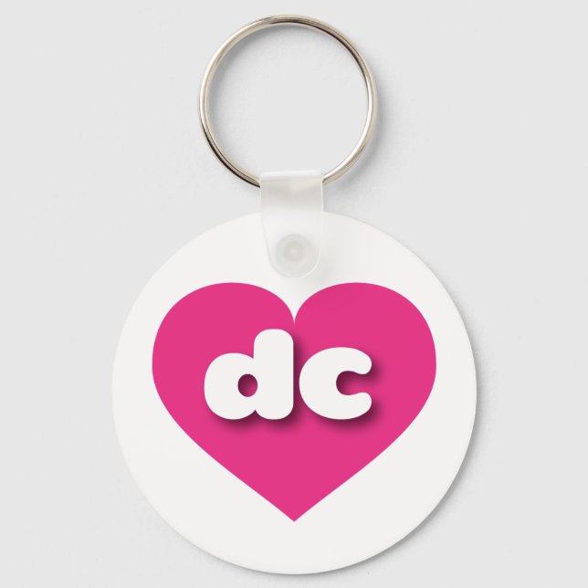  dc hot pink heart - I love dc Key Ring (Front)
