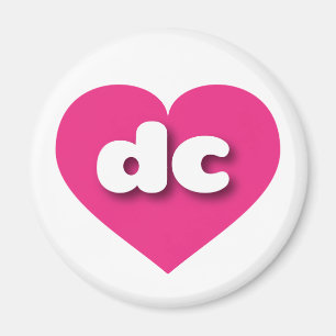  dc hot pink heart - I love dc Magnet