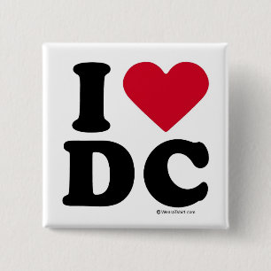 DC - I LOVE DC 15 CM SQUARE BADGE