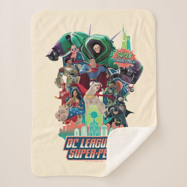 DC League of Super-Pets Battle for Metropolis Sherpa Blanket (Front)