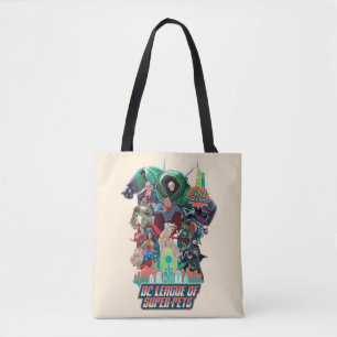 DC League of Super-Pets Battle for Metropolis Tote Bag