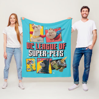 DC League of Super-Pets Character Panels Fleece Blanket