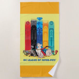 DC League of Super-Pets Metropolis Towers Beach Towel