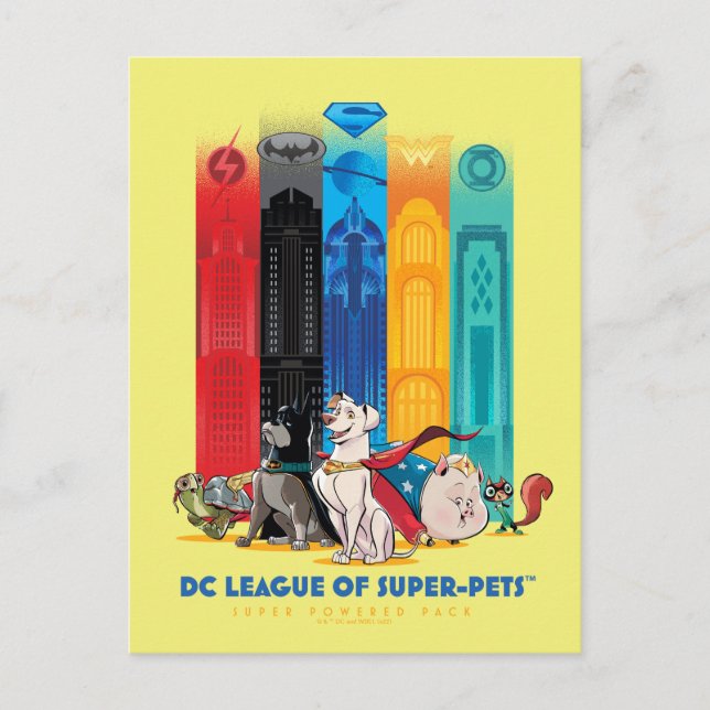 DC League of Super-Pets Metropolis Towers Postcard (Front)