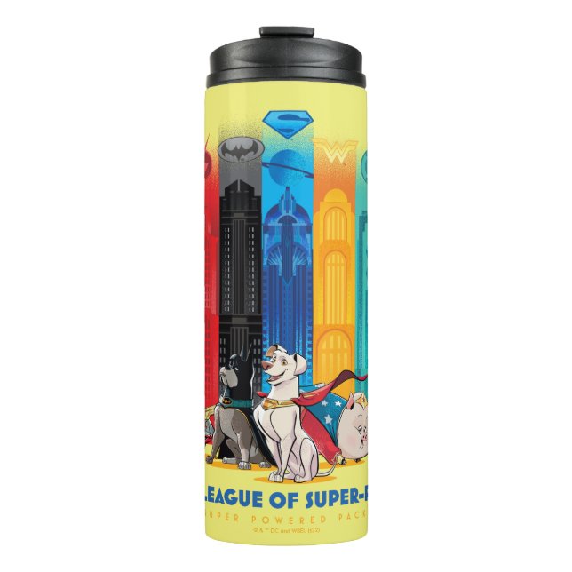 DC League of Super-Pets Metropolis Towers Thermal Tumbler (Front)
