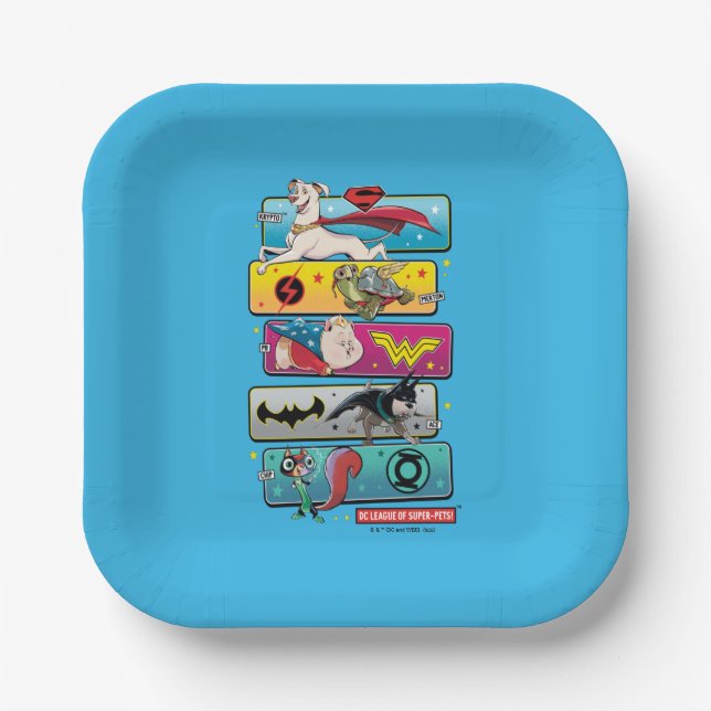 DC League of Super-Pets Panels Paper Plate (Front)