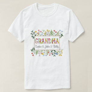 DC Personalised Grandma Wildflowers T-Shirt