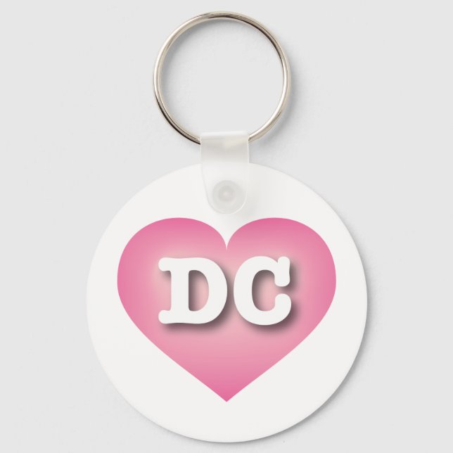 DC Pink Fade Heart - I love DC Key Ring (Front)
