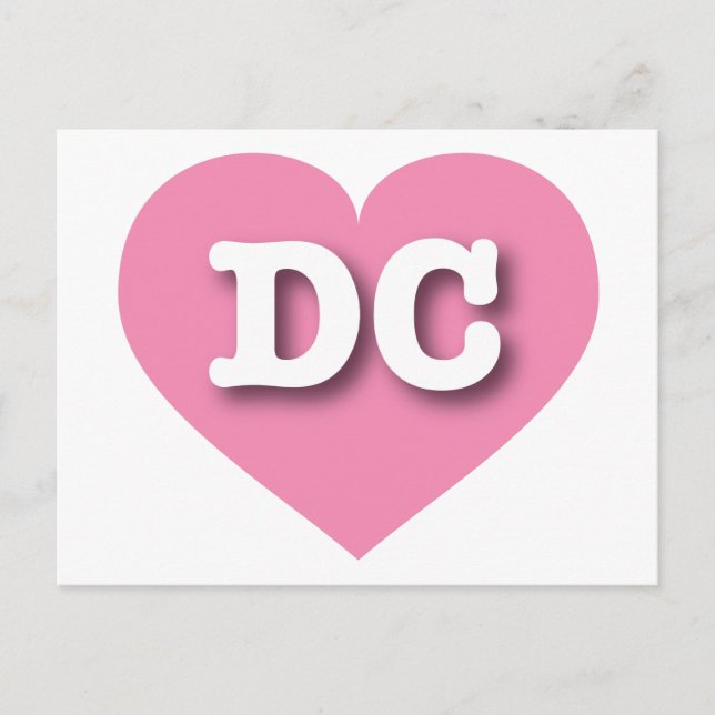 DC Pink Heart - I love DC Postcard (Front)