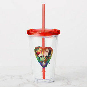 DC Pride Harley Quinn & Poison Ivy Comic Cover Acrylic Tumbler