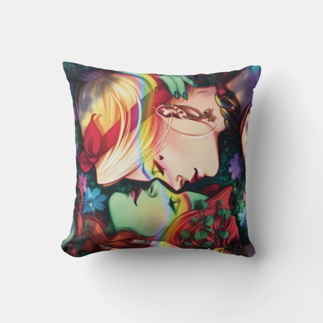 DC Pride Harley Quinn & Poison Ivy Comic Cover Cushion (Front)