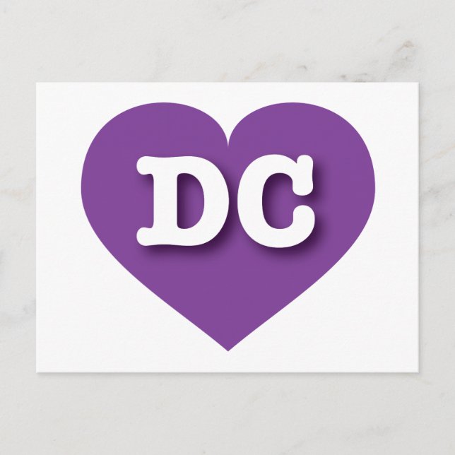 DC Purple Heart - I love DC Postcard (Front)