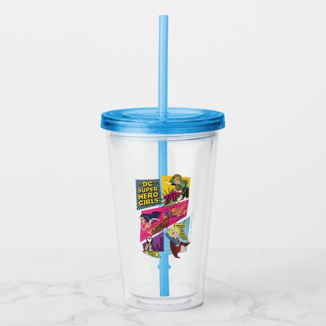 DC Super Hero Girls Action Panels Acrylic Tumbler (Front)