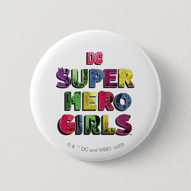 DC Super Hero Girls City Lettering 6 Cm Round Badge (Front)