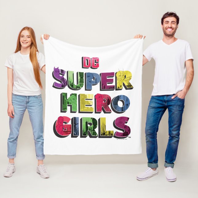 DC Super Hero Girls City Lettering Fleece Blanket (In Situ)