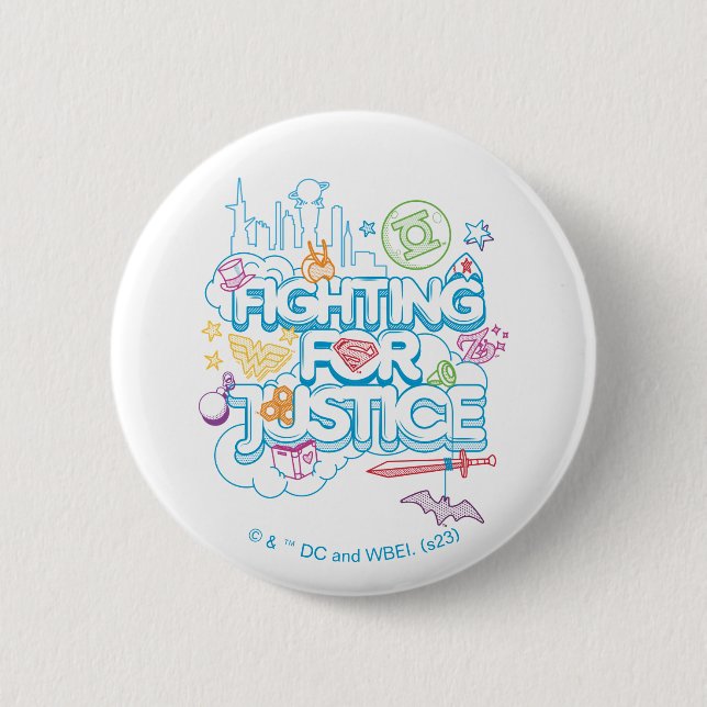 DC Super Hero Girls Fighting For Justice 6 Cm Round Badge (Front)