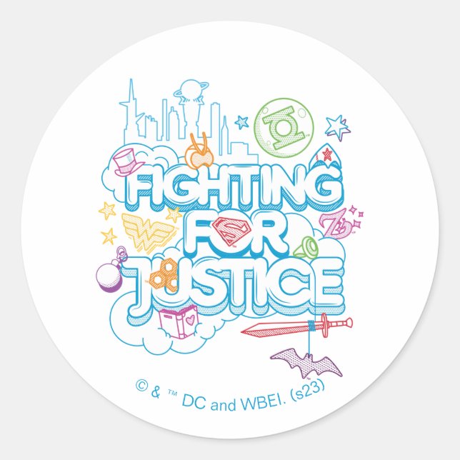 DC Super Hero Girls Fighting For Justice Classic Round Sticker (Front)