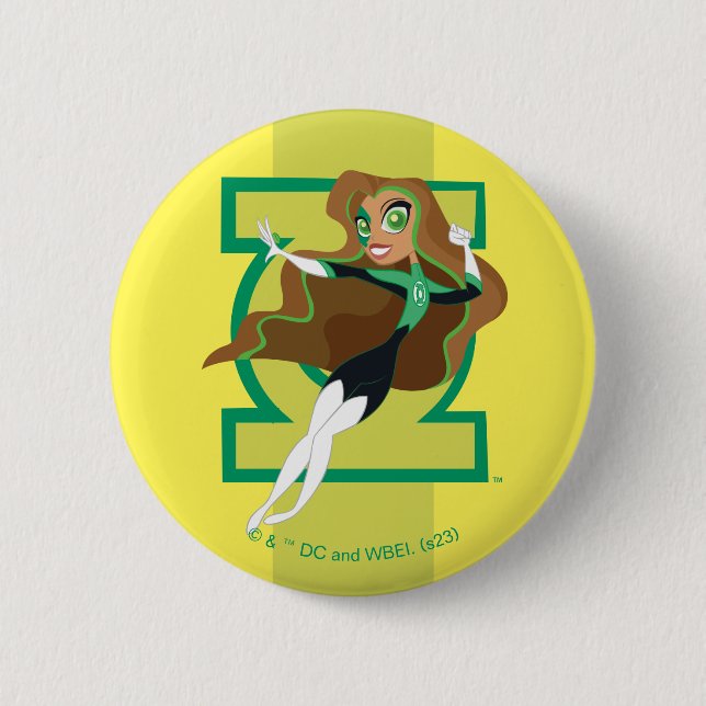 DC Super Hero Girls Green Lantern 6 Cm Round Badge (Front)