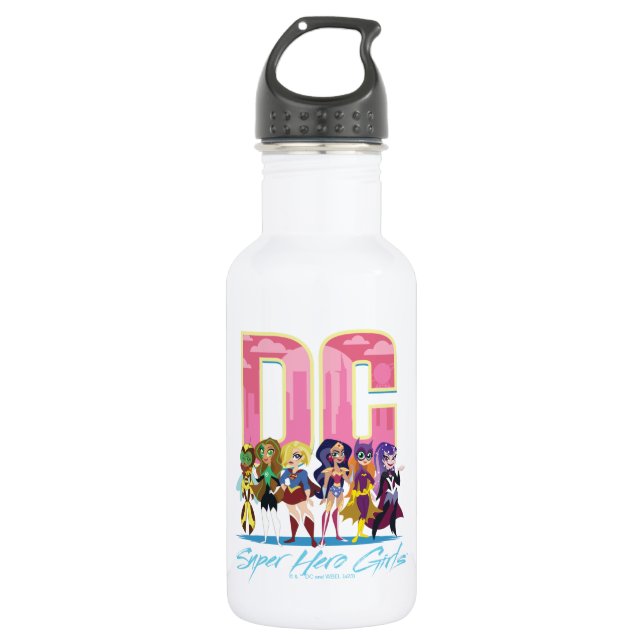 DC Super Hero Girls Lineup 532 Ml Water Bottle (Front)